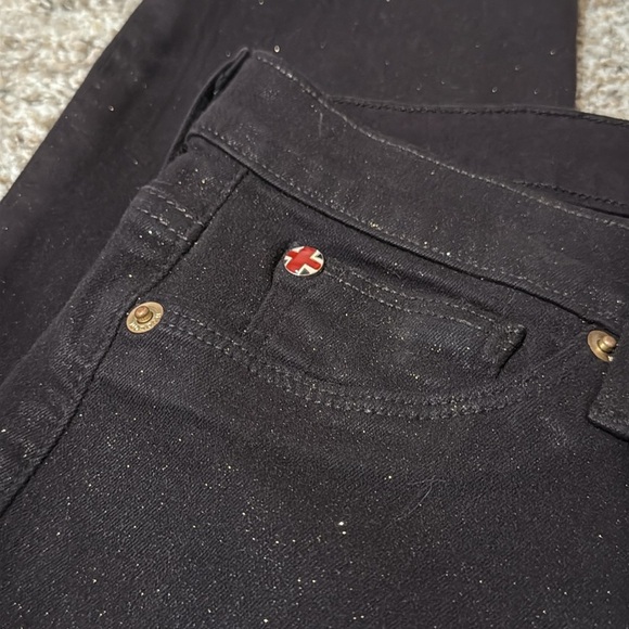 Hudson Women's Brown Glitter Skinny Jeans - Picture 5 of 7